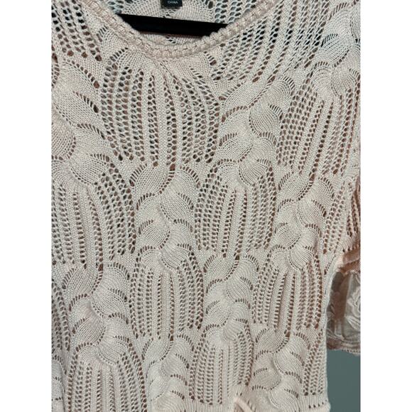 NWOT Lipslide Crotched Detailed Floral Lace Top Small Beautiful Pink Flowy - Picture 5 of 6